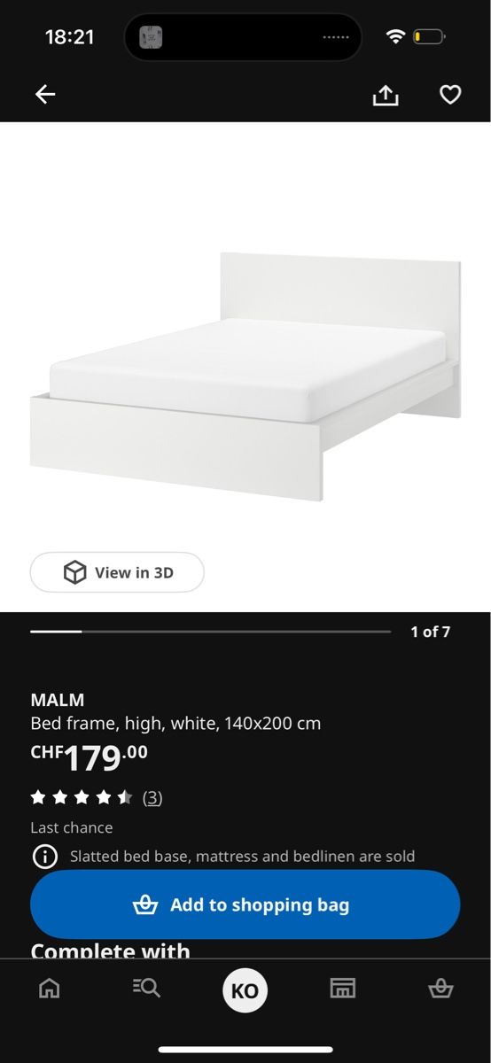 Ikea Letti: Adjustable Bed Frame (Mattress & Sheets not included) – Usato da Kloten venduto da kei_xcp5 5