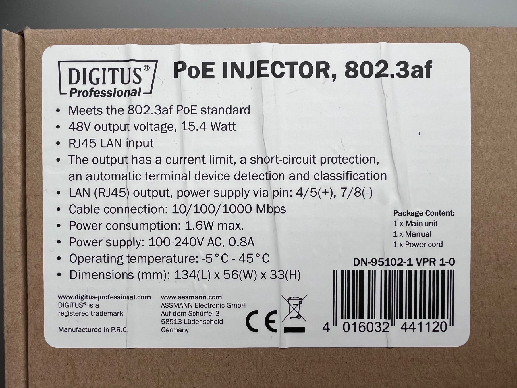 Unità & Adattatore: Digitus POE Injektor – Usato da Root venduto da Tech-Nick 1