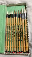 Vintage Chinesisches Pinselset für Kalligrafie im Etui neu