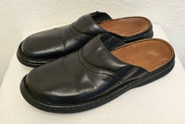 Romika Herren Leder Pantoletten Hausschuhe Gr. 46 Schwarz Ko