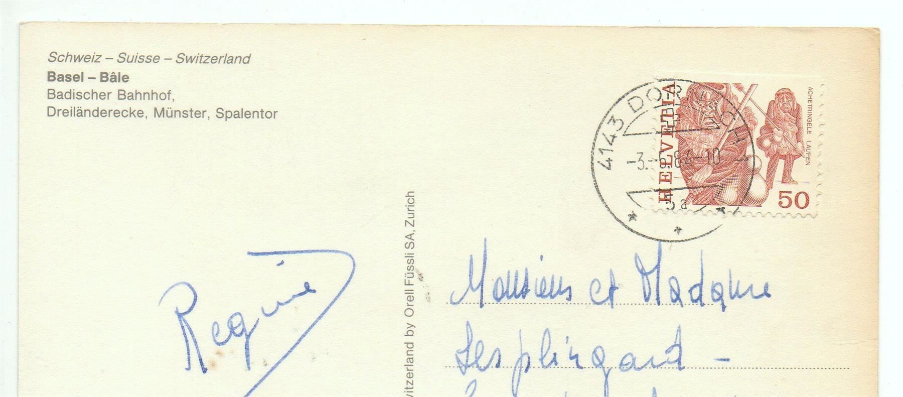 Cartoline postali: BASEL Bahnhof - Bahn - Bus - Schiff – Usato da Jona venduto da philajona 1