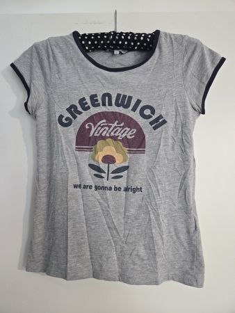 Graues Vintage T-Shirt mit Blumenmuster, Grösse M