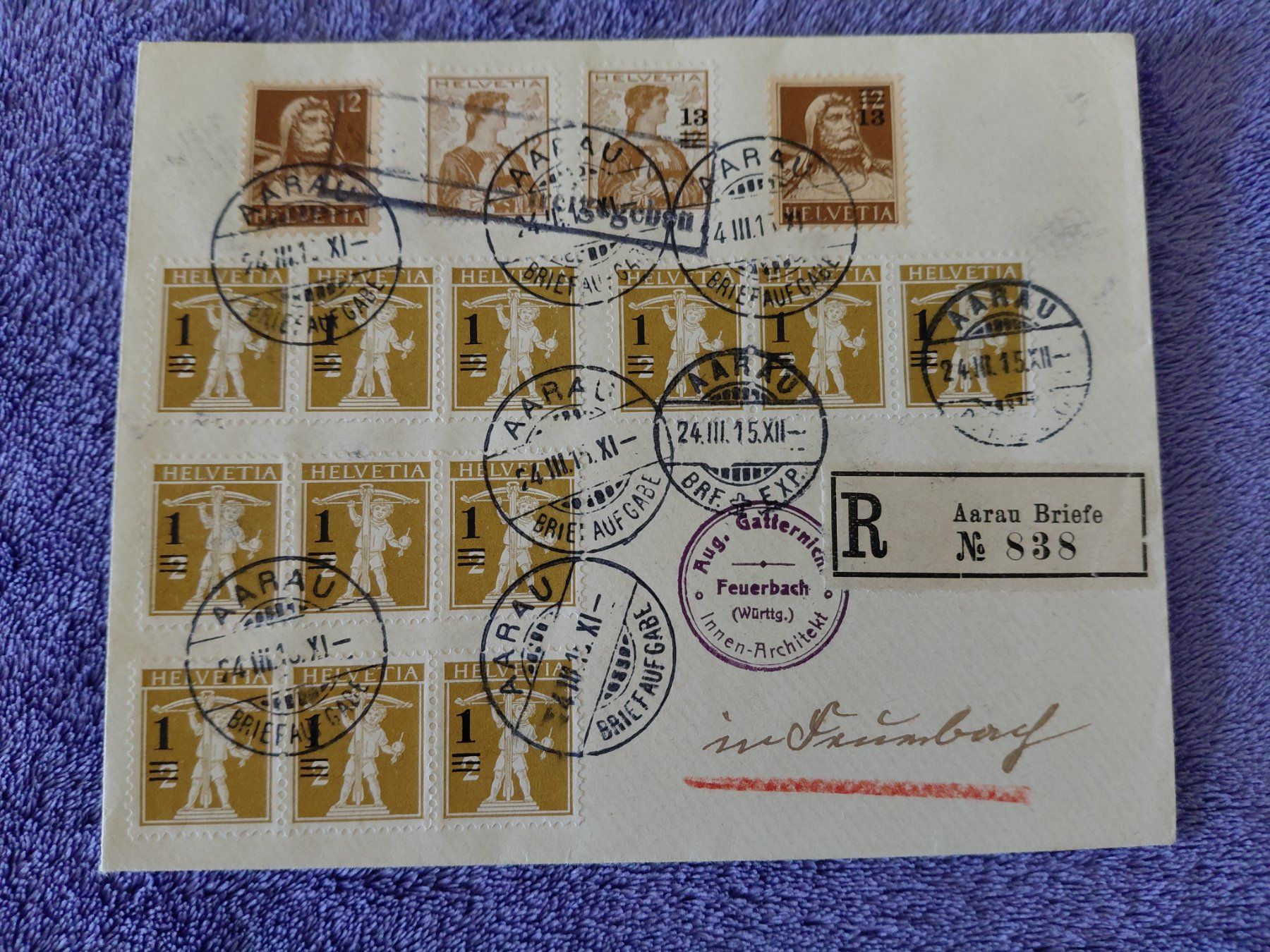 Alle Briefmarken: Interessanter Brief 1915 CH – Gebraucht aus Horw von Onurb008