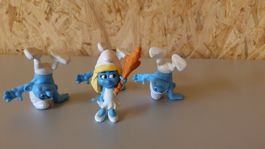 Schlumpfine mit 3 Schlümpfen Happy Meal McDonalds Figuren