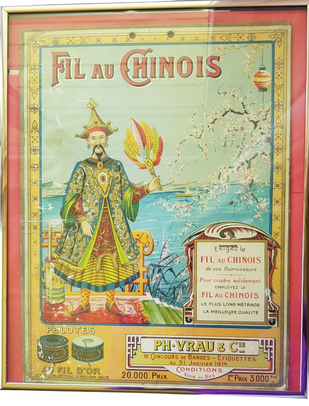 Poster & Bilder: Plakat antik - Werbung Seidenfaden China – Gebraucht aus Mörschwil von antiksalon21