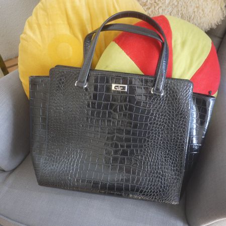 Kate Spade Handtasche Schwarz Kroko-Optik. New.