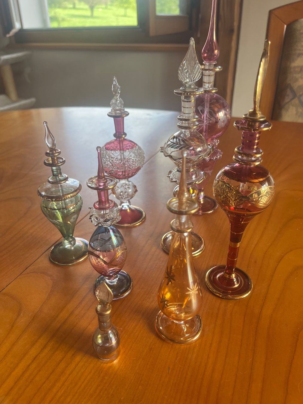 Flaconi: Sammlung aus 8 ägyptischen Parfum- oder Duftölflakons Glas – Usato da Balterswil venduto da AndreaBlume10