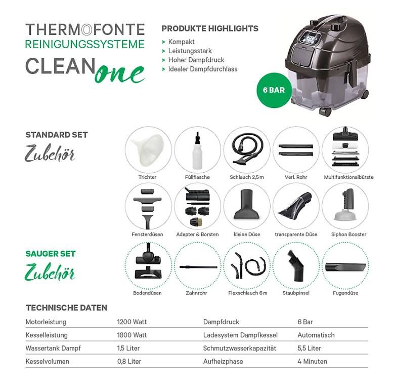 Nettoyeurs à vapeur: Dampfstaubsauger Thermofonte clean one – D'occasion à Rotkreuz par micha-1735 1