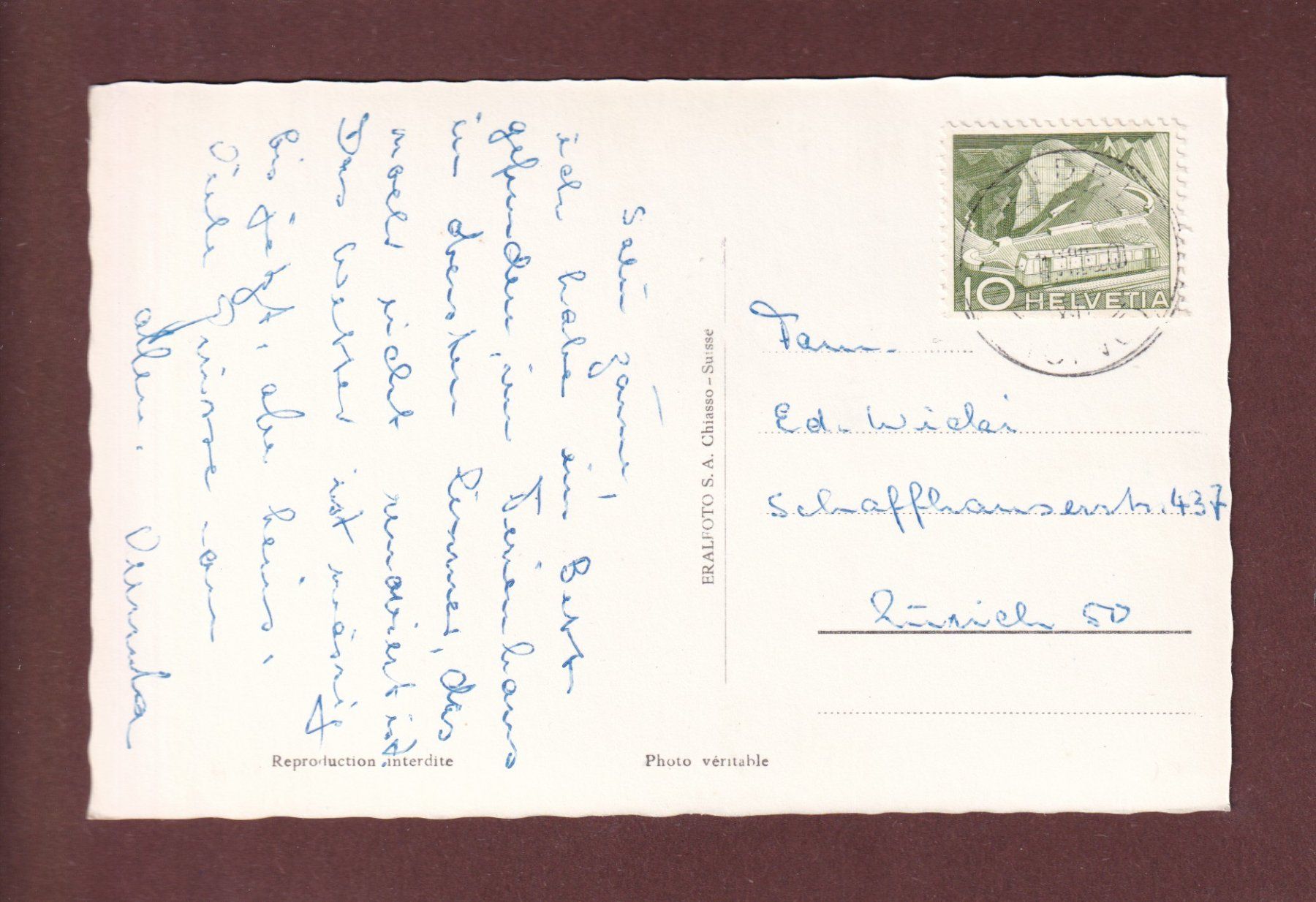 Ansichtskarten: GANDRIA - Chiesa - 1950 – Gebraucht aus Pully von nicecards-shop 1