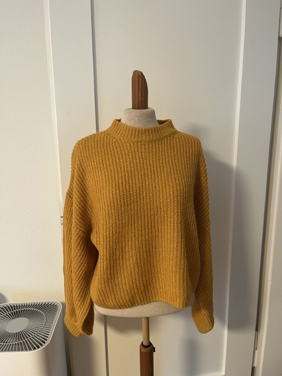 Maglioni & Felpe: Warmer Strick-Pullover in Senfgelb mit Ballonärmeln, 36 – Usato da Zürich venduto da Mrstm4