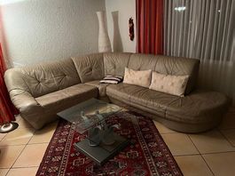 Ledersofa beige Gratis 