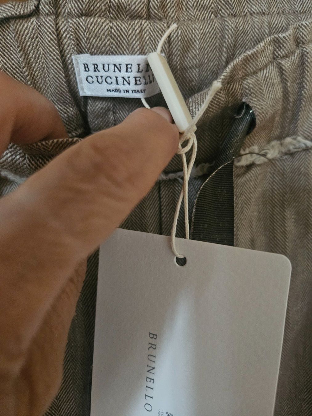 Brunello Cucinelli Pantaloni: Brunello Cucinelli Hose Leinen Sommer hellbraun – Nuovo (secondo la descrizione) da Bern venduto da Alea6892 2