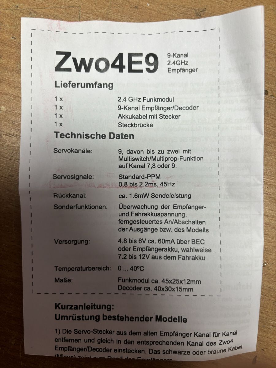 Commande à distance: Servonaut Zwo4E9 Empfänger – D'occasion à Itingen par Steini268