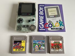 Nintendo Gameboy Color Transparent Konsole mit Spielen