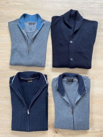 4 Stück Strickjacken Herren Grösse ca. L grau/Blau/schwarz
