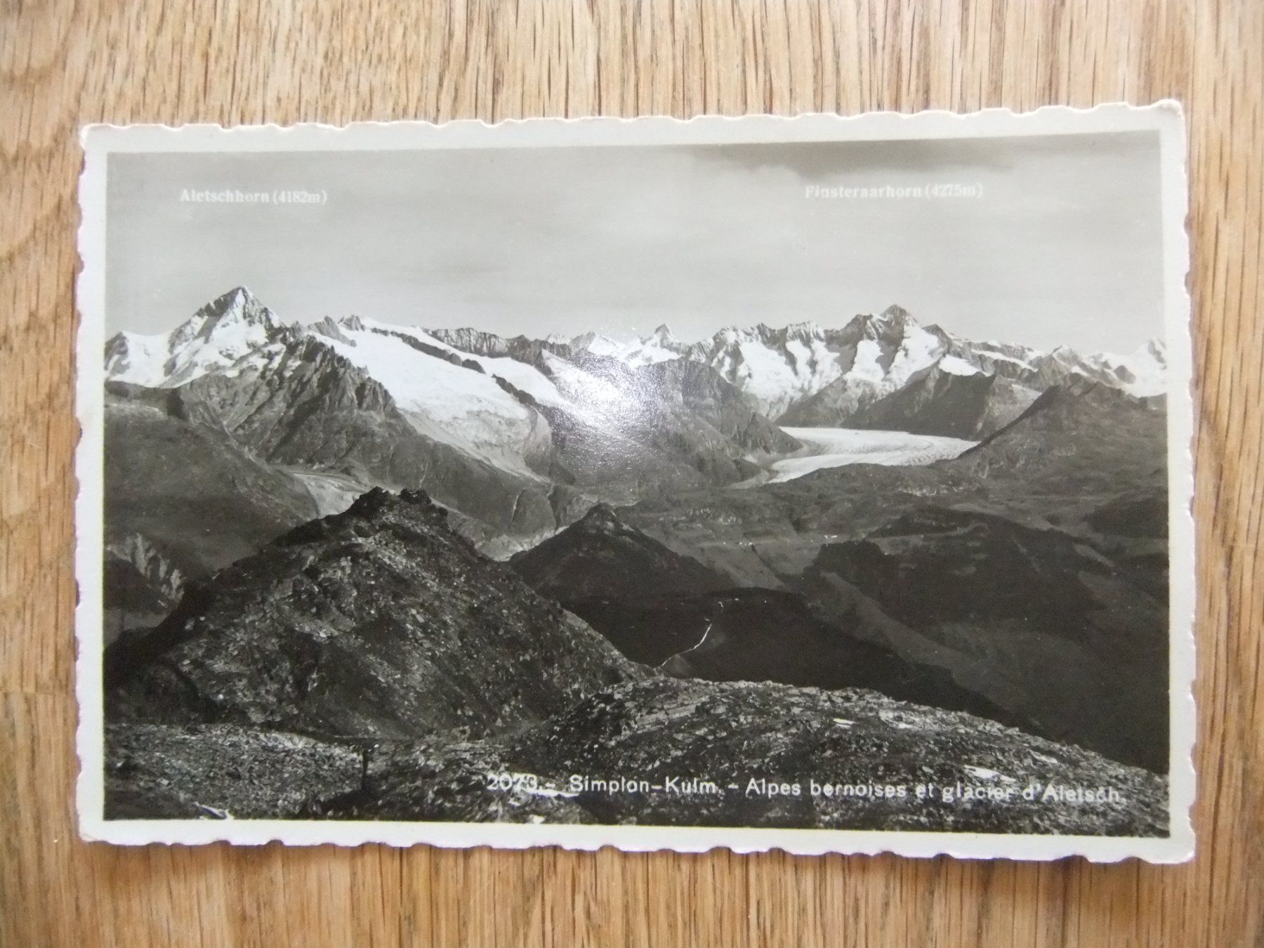 Cartoline postali: Simplon Kulm Berner Alpen und Aletschgletscher – Usato da St. Niklaus VS venduto da wunschlos54