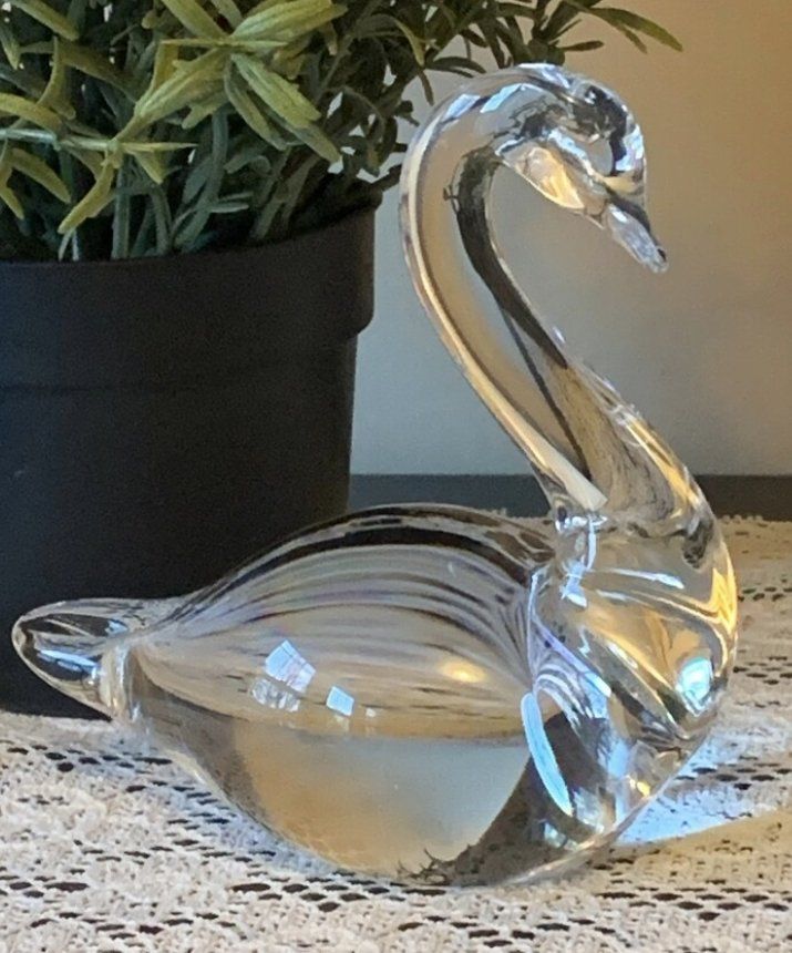 Statuette: Massive Glas Figur SchwanE Eneryda Sweden – Usato da Amriswil venduto da kleindeko