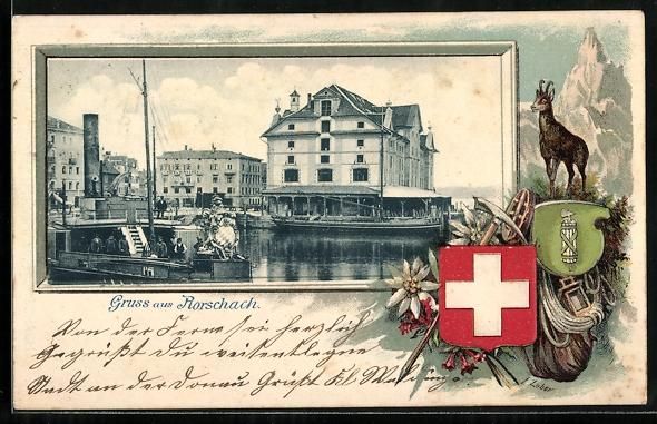 Ansichtskarten: Passepartout-Lithographie Rorschach, Haf – Gebraucht aus Berlin von bartko-reher