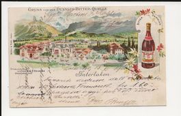 AK 1900 Gruss von der Dennler Bitter Quelle- Interlaken 🤩