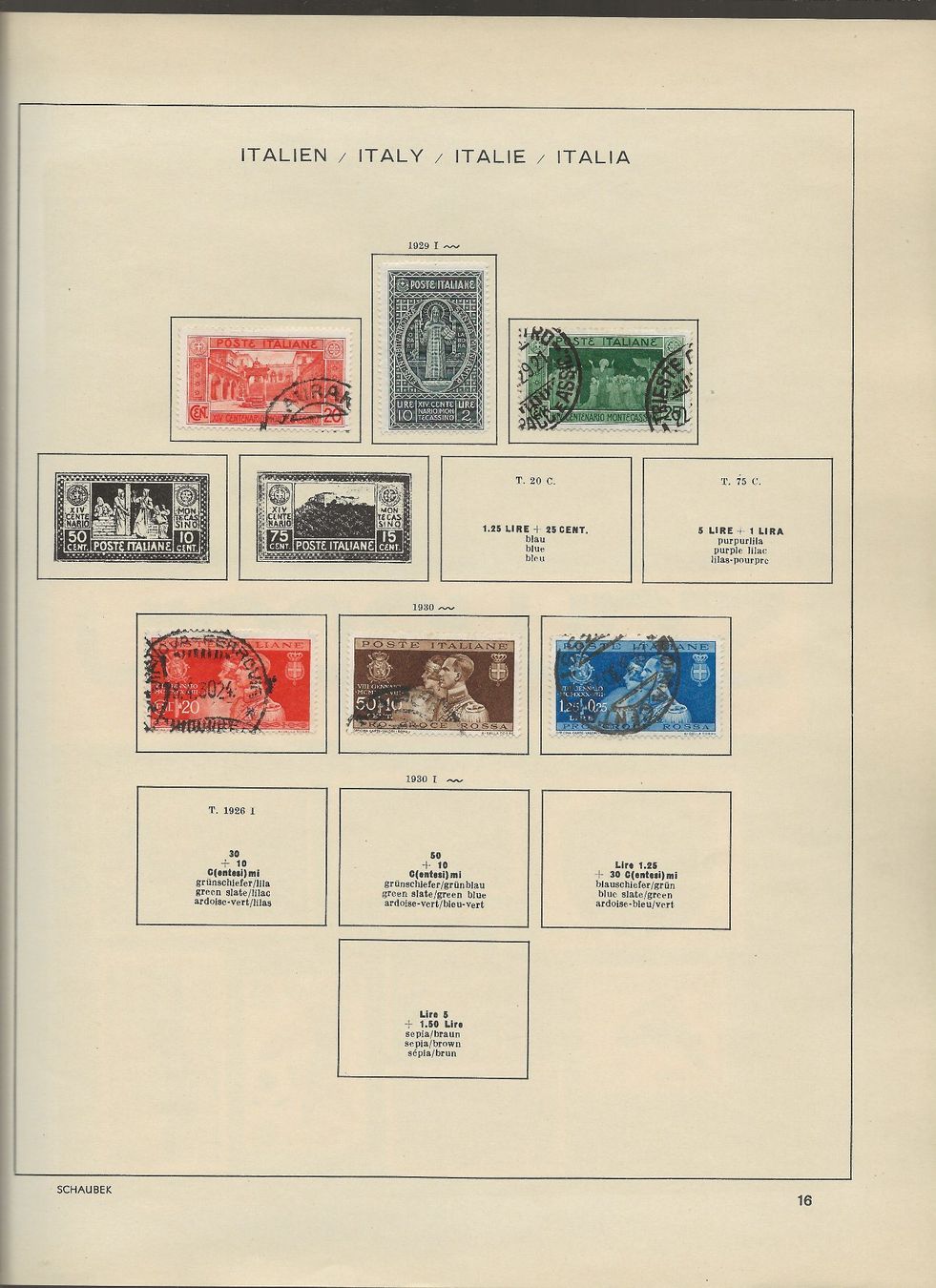 Alle Briefmarken: Marken Italien 1921 bis 1930 – Gebraucht aus Au ZH von xelagreb01 7