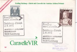 Erstflug AUA mit Caravelle Salzburg - Zürich 1971