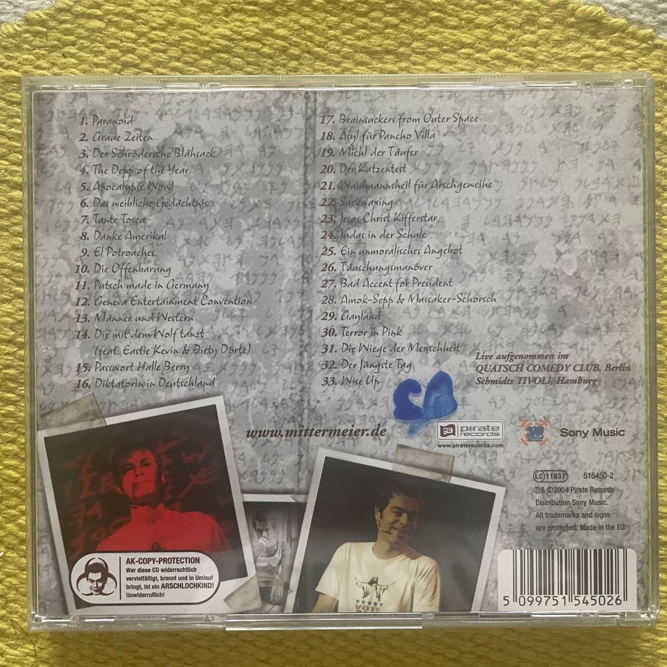 CD: MICHAEL MITTERMEIER-MIT UNTERSCHRIFT PARANOID – Usato da Rorschacherberg venduto da CD-Roli 1