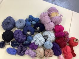 Wollpaket blau rosa