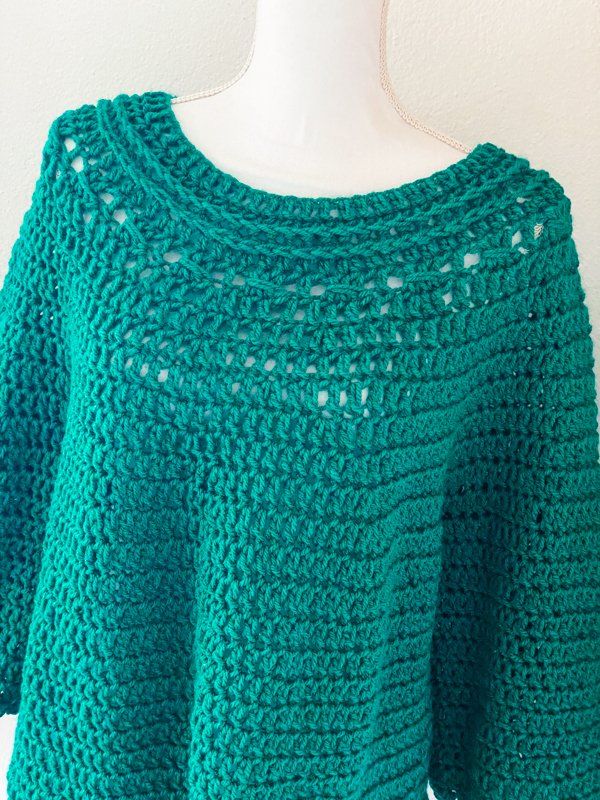 Maglioni & Felpe: Gehäkelte Topdown Pullover Pulli tweed grün XL – Nuovo (secondo la descrizione) da Carabbia venduto da katiamandelli 2