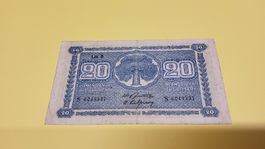Alte Finnländische 20 Mark Banknote 1945