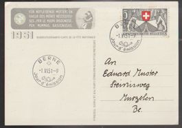 Carte ET Bundesfeier Fête Nationale 1951 Obl BERNE français