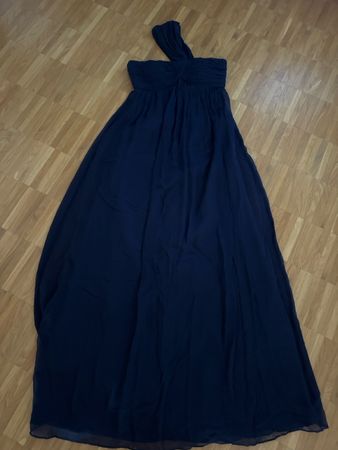 Abendkleid FELDPFAUSCH dunkelblau Groesse 34 Seide Seidenchi