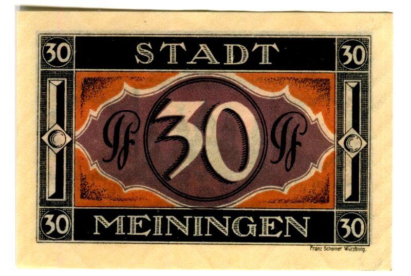 Banconote: Notgeld "30 Pfennig. Meiningen 1921" – Usato da Basel venduto da Butsch5 1