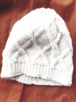 MÜTZE CAPE STRICKMÜTZE STRICKWARE OFFWHITE MIT MUSTER 1 SIZE
