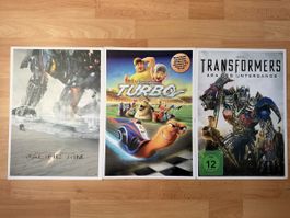 Transformers, Pacific Rim und Turbo Filmplakaten 