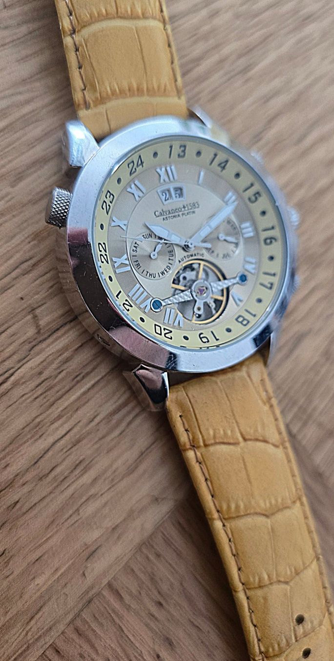 Longines Orologi: CALVANEO 1583 ASTONIA PLATIN SUNBRUSHED CHRONO AUTOMATIC – Usato da Neftenbach venduto da Taschen-Uhren 4