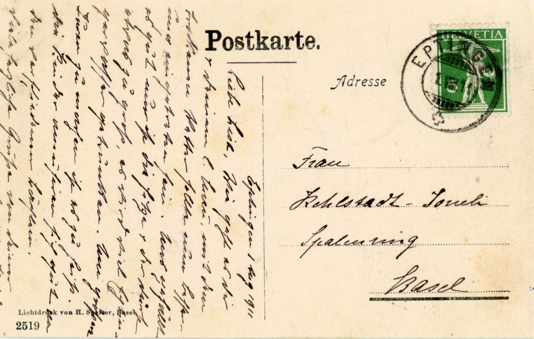 Cartoline postali: Eptingen   BL       um  1 9 1 1 – Usato da Brig venduto da Valcards54 1