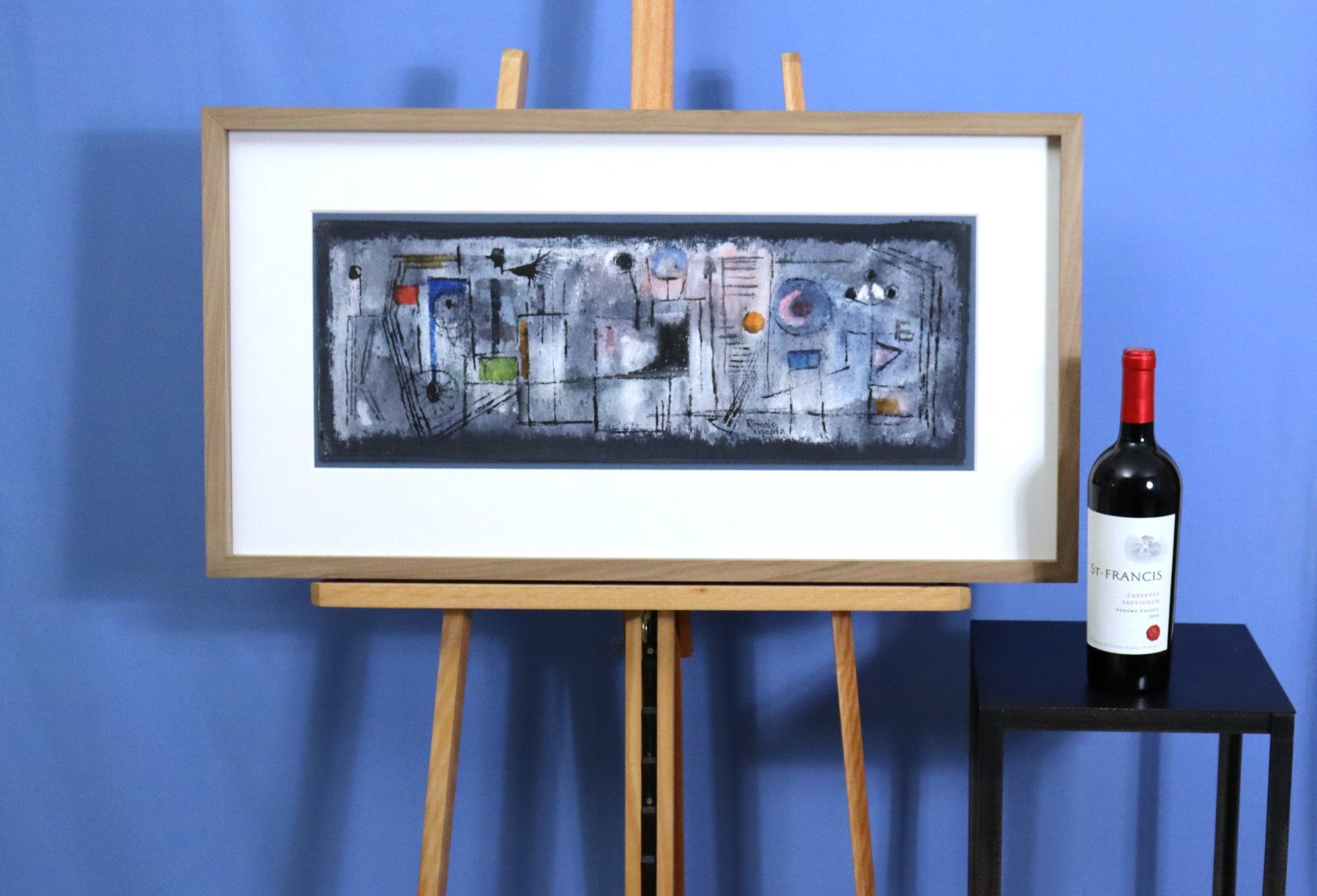 Gemälde: Romolo Esposito, Mischtechnik "Klee-Garten" signiert – Gebraucht aus Zug von Kunst-Fundgrube