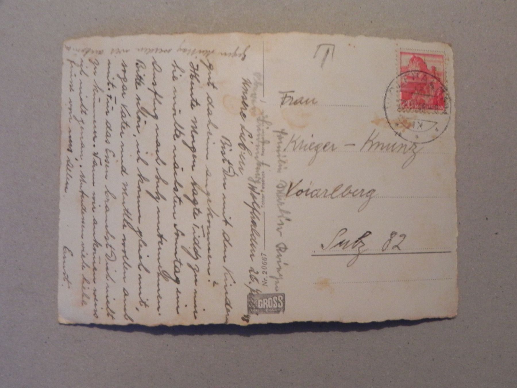 Cartoline postali: Ansichtskarte Wolfhalden Appenzell 1948 – Usato da Siebnen venduto da krimsie 1