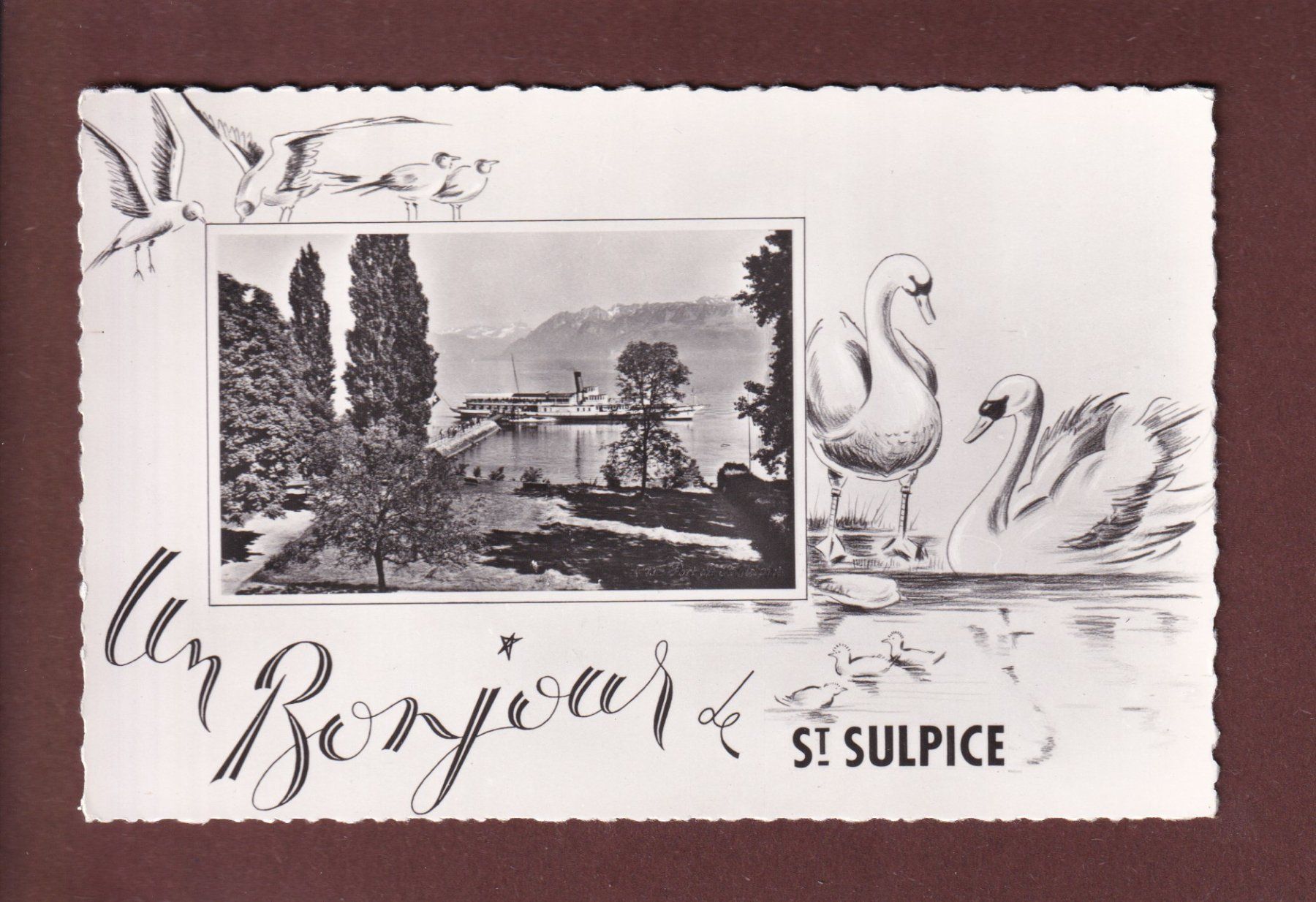 Ansichtskarten: Un Bonjour de ST. SULPICE - Bateau – Gebraucht aus Pully von nicecards