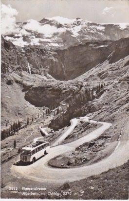 Cartoline postali: Altes Postauto auf Klausenstrasse. 1955 – Usato da Schlieren venduto da Rapaelli