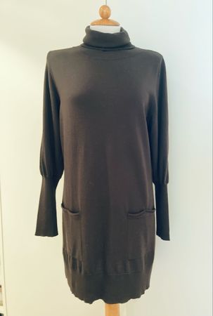 Long- Pullover Persona braun mit Rollkragen Gr.S 100%Wolle