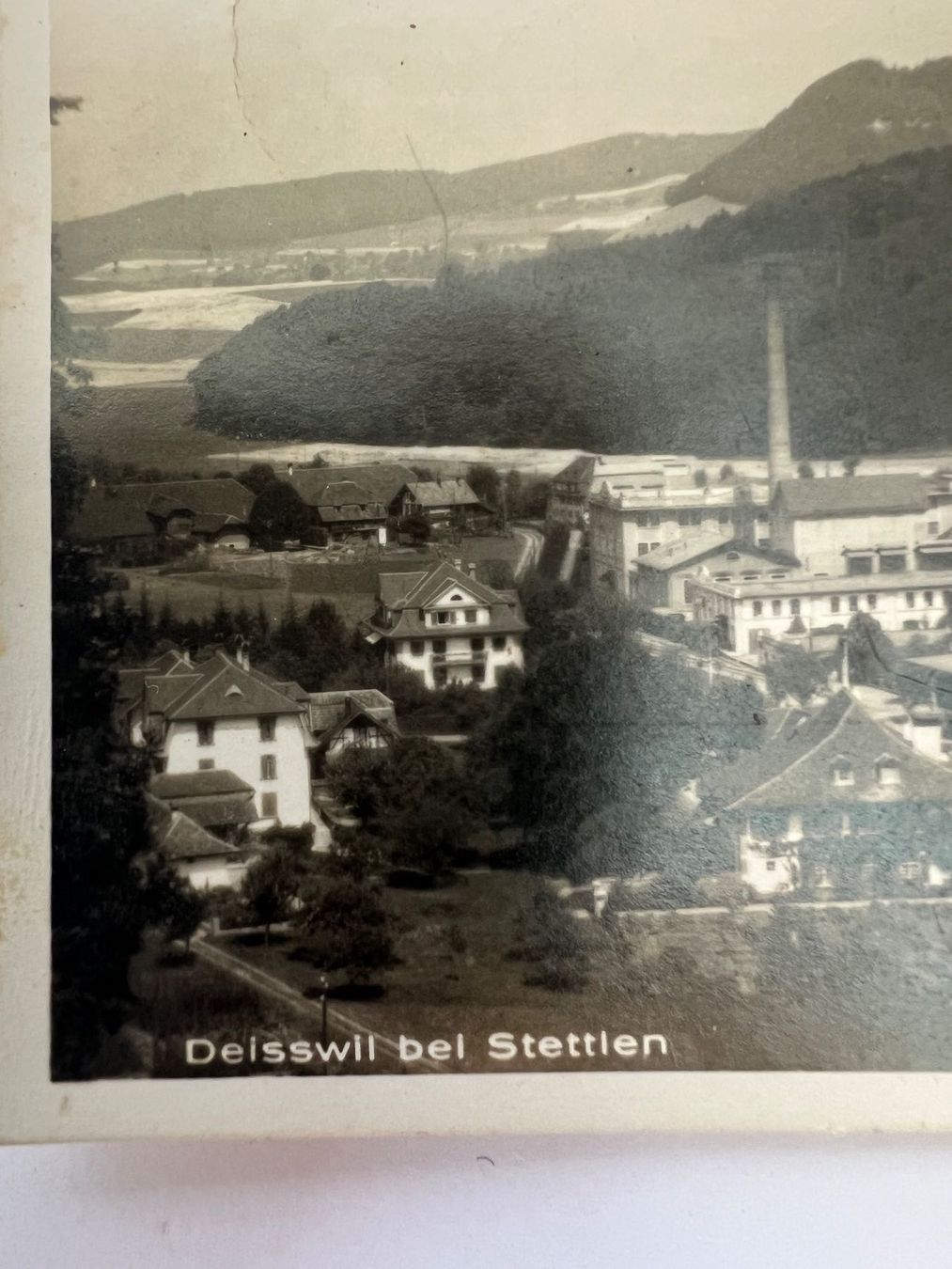 Ansichtskarten: Ansichtskarte Deisswil bei Stettlen 1943 mit Papierfabrik – Gebraucht aus Oberhofen Thun'see von SwissTreasure 3