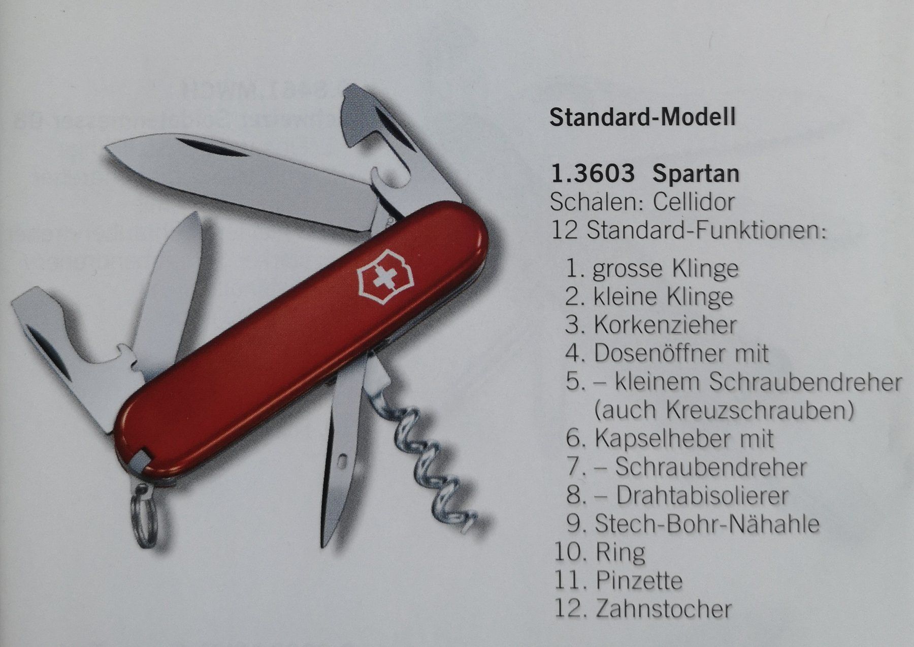 Victorinox Coltelli tascabile: Victorinox Spartan Weiss.Neu. – Nuovo e nell'imballaggio originale da Thun venduto da Dl3604 2