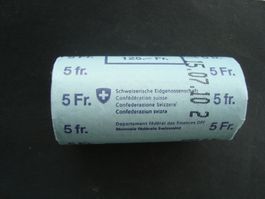 5 Franken 2010 original rollen 25 stk unz