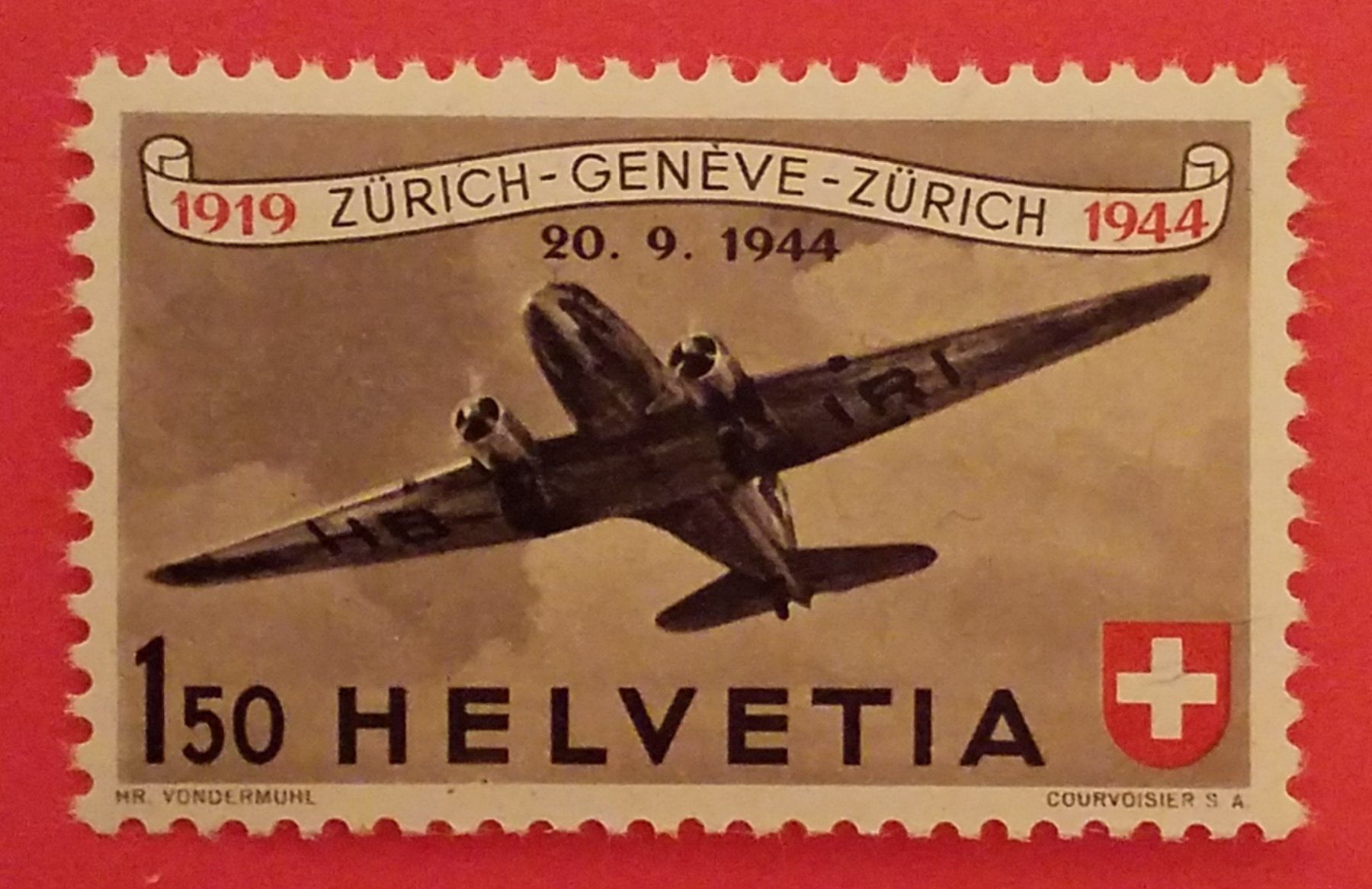 Tutti i francobolli: F40, Flugpostmarke, 25 Jahre Luftpost postfrisch Kt. 25.- – Nuovo (secondo la descrizione) da Baden venduto da Eggi