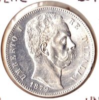 ITALIEN KÖNIG UMBERTO I 5 LIRE 1879 SELTEN HOCH KATALOGSWERT