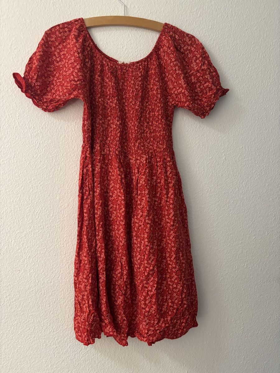 Vestiti: Rotes Blumenkleid, Größe M. Mit Puffärmel – Nuovo (secondo la descrizione) da Langenthal venduto da rob_2kqd