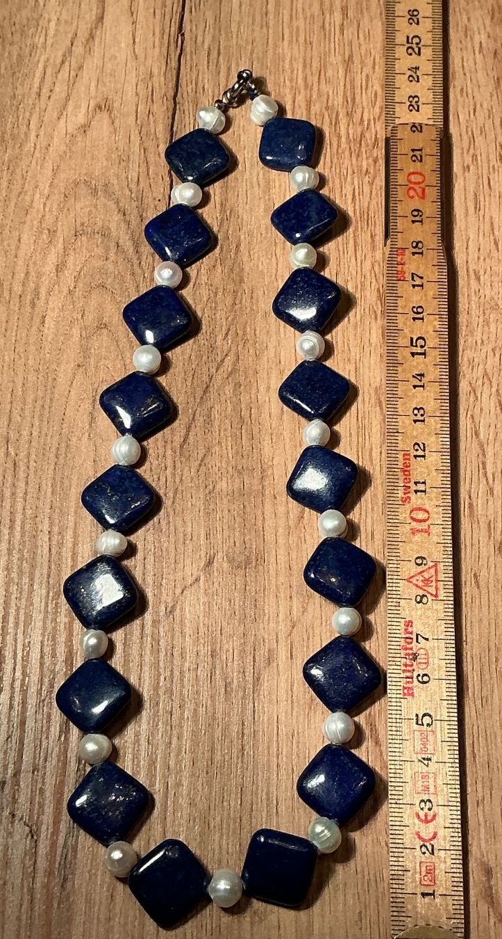 Catenine: wunderschöne neue ungetragene Lapislazuli Perlen Kette – Nuovo (secondo la descrizione) da Rüfenach AG venduto da dreen87 2