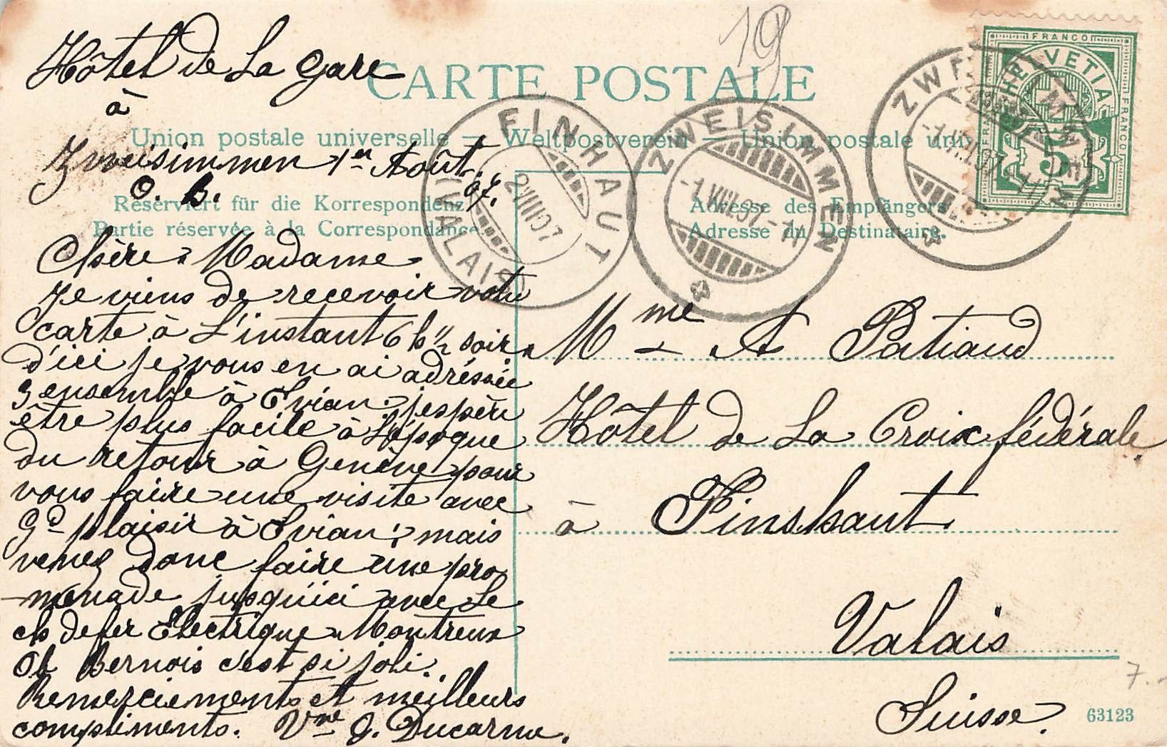 Cartoline postali: Chäteau d`oex pont chaudanne – Usato da Biasca venduto da Blenio71 1