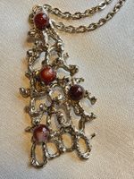 Vintage 70er Jahre Brutalist Anhänger mit Kette